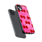berry blush back phone cover | glass case for iphone 15 plus