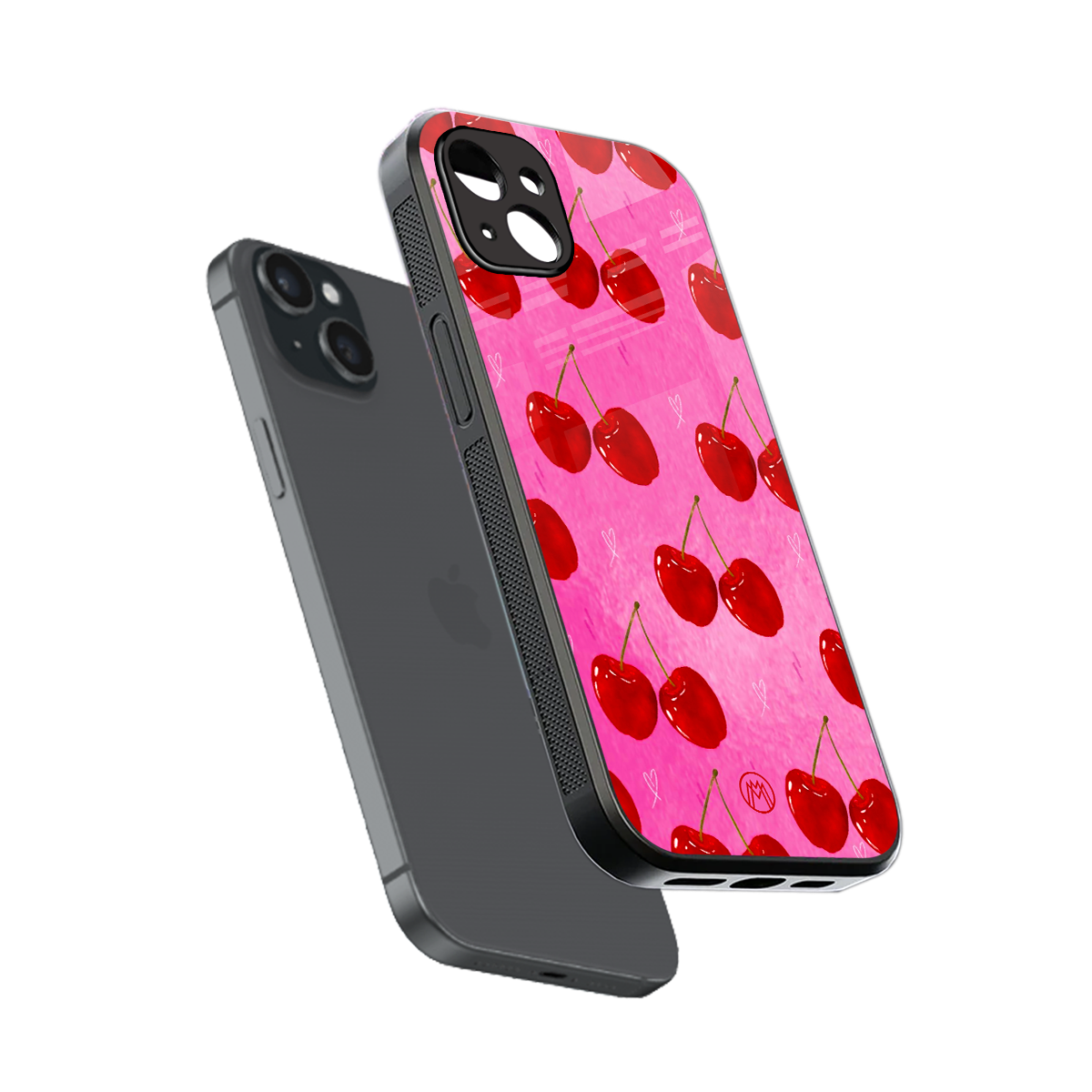 berry blush back phone cover | glass case for iphone 15 plus