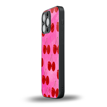 berry blush back phone cover | glass case for iphone 14 pro max