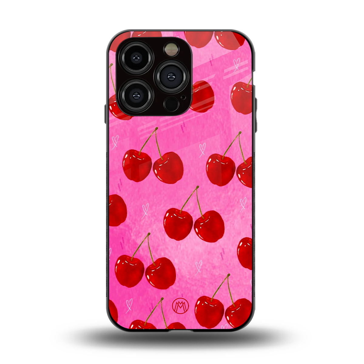 berry blush back phone cover | glass case for iphone 15 pro