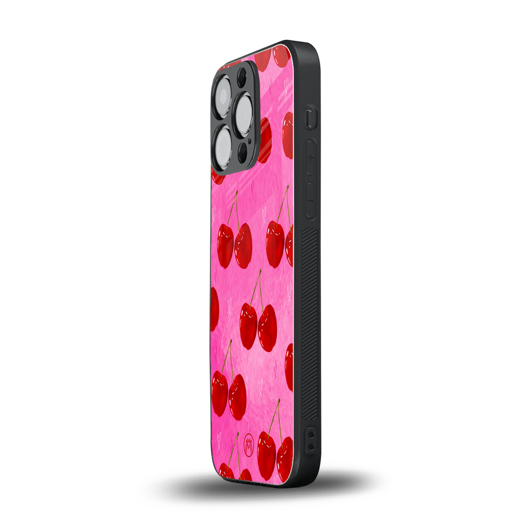 berry blush back phone cover | glass case for iphone 15 pro