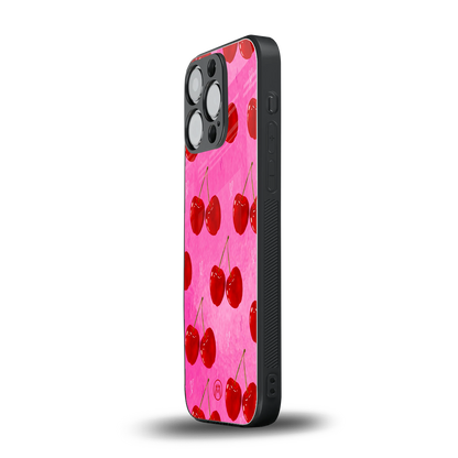 berry blush back phone cover | glass case for iphone 14 pro