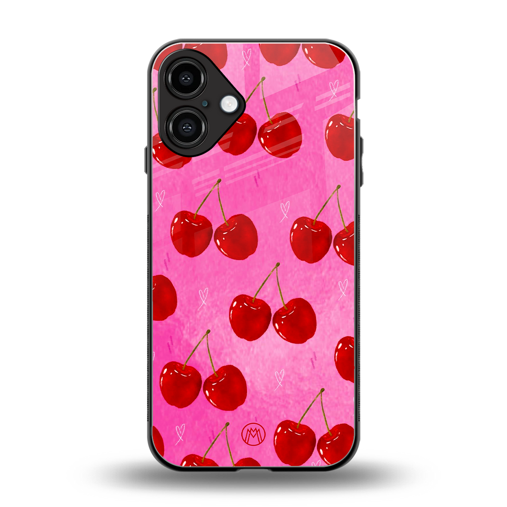 berry blush back phone cover | glass case for iphone 16 plus