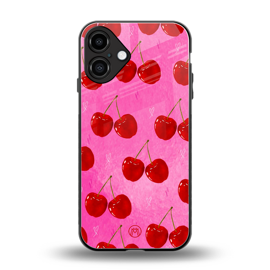 berry blush back phone cover | glass case for iphone 16 plus