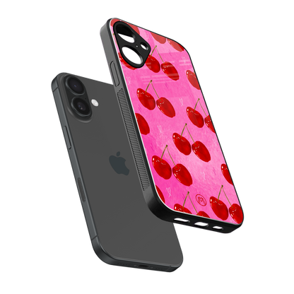 berry blush back phone cover | glass case for iphone 16 plus