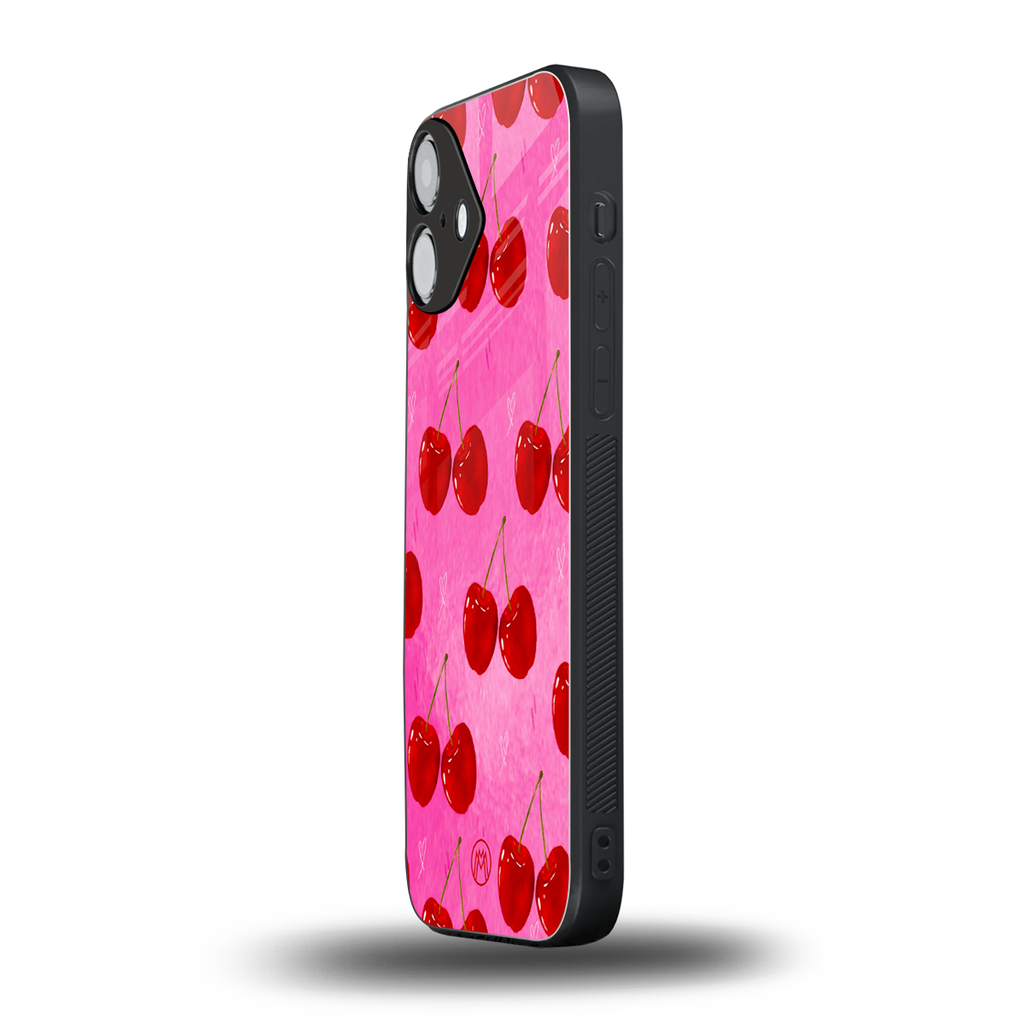 berry blush back phone cover | glass case for iphone 16 plus