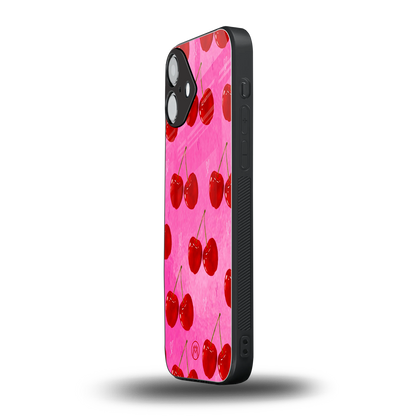 berry blush back phone cover | glass case for iphone 16 plus
