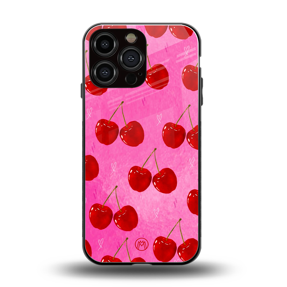 berry blush back phone cover | glass case for iphone 16 pro max