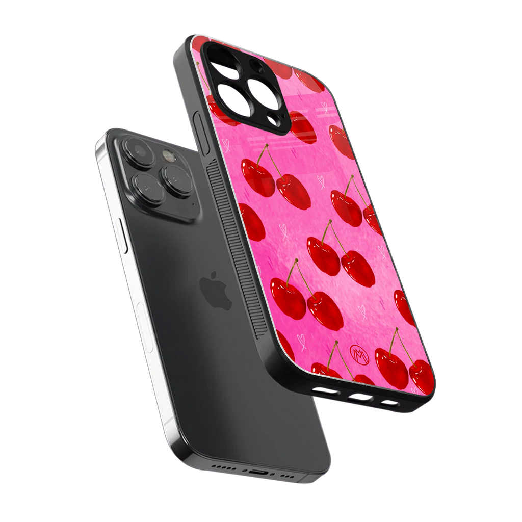berry blush back phone cover | glass case for iphone 16 pro max