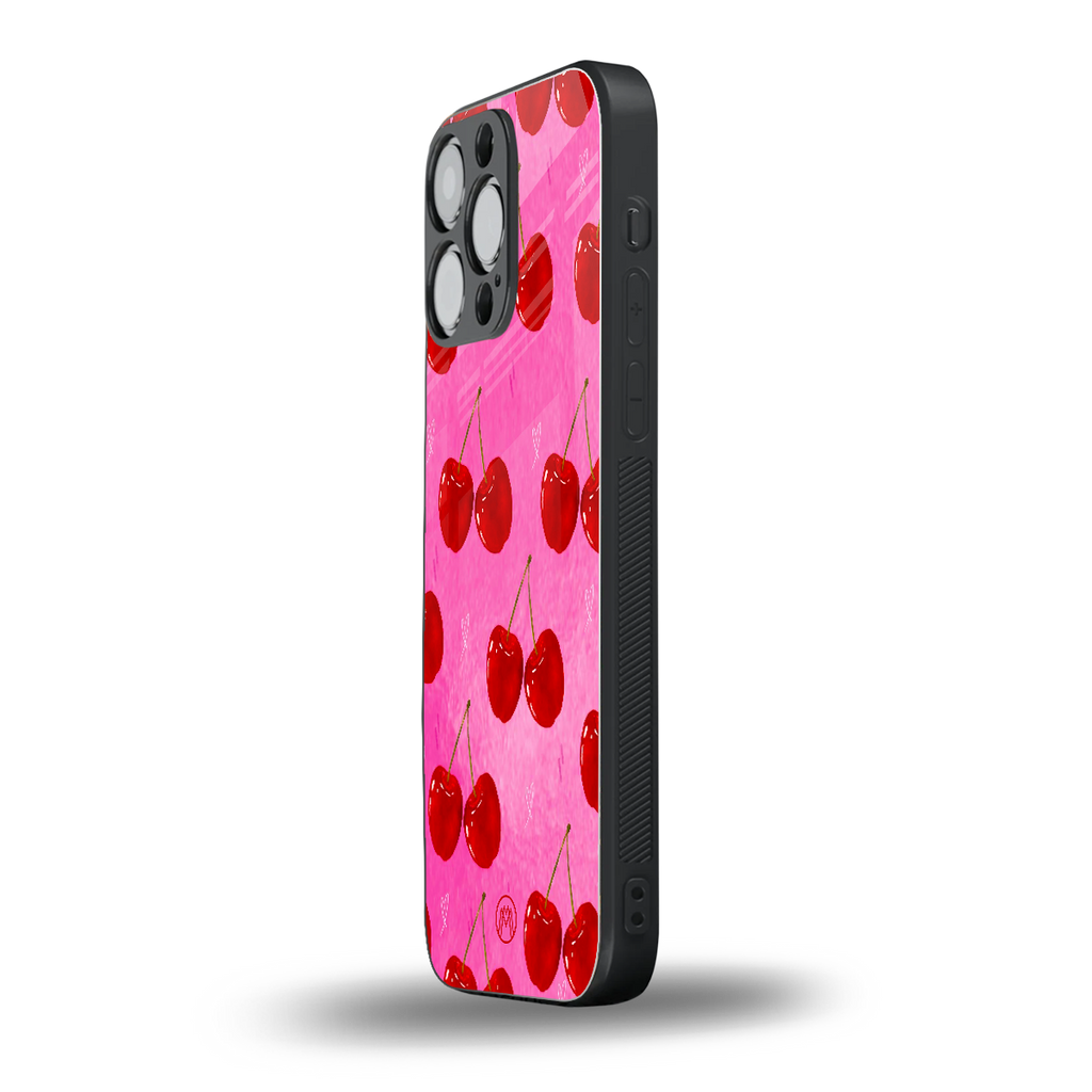berry blush back phone cover | glass case for iphone 16 pro max