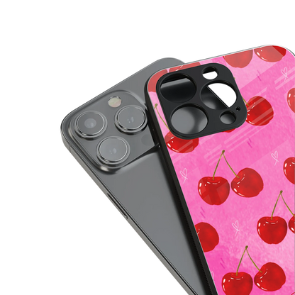 berry blush back phone cover | glass case for iphone 16 pro