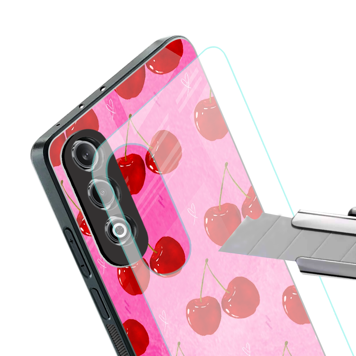 berry blush back phone cover | glass case for oneplus nord ce 4