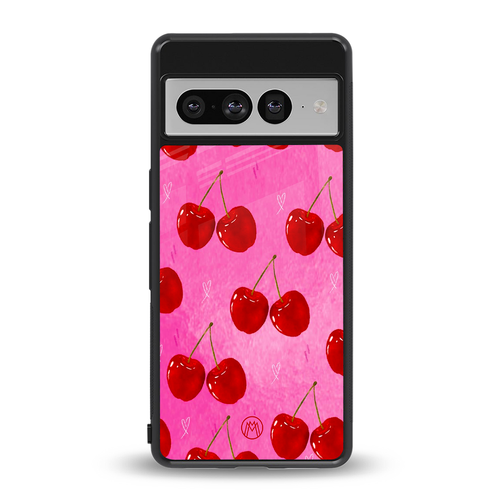 berry blush back phone cover | glass case for google pixel 7 pro