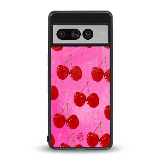berry blush back phone cover | glass case for google pixel 7 pro