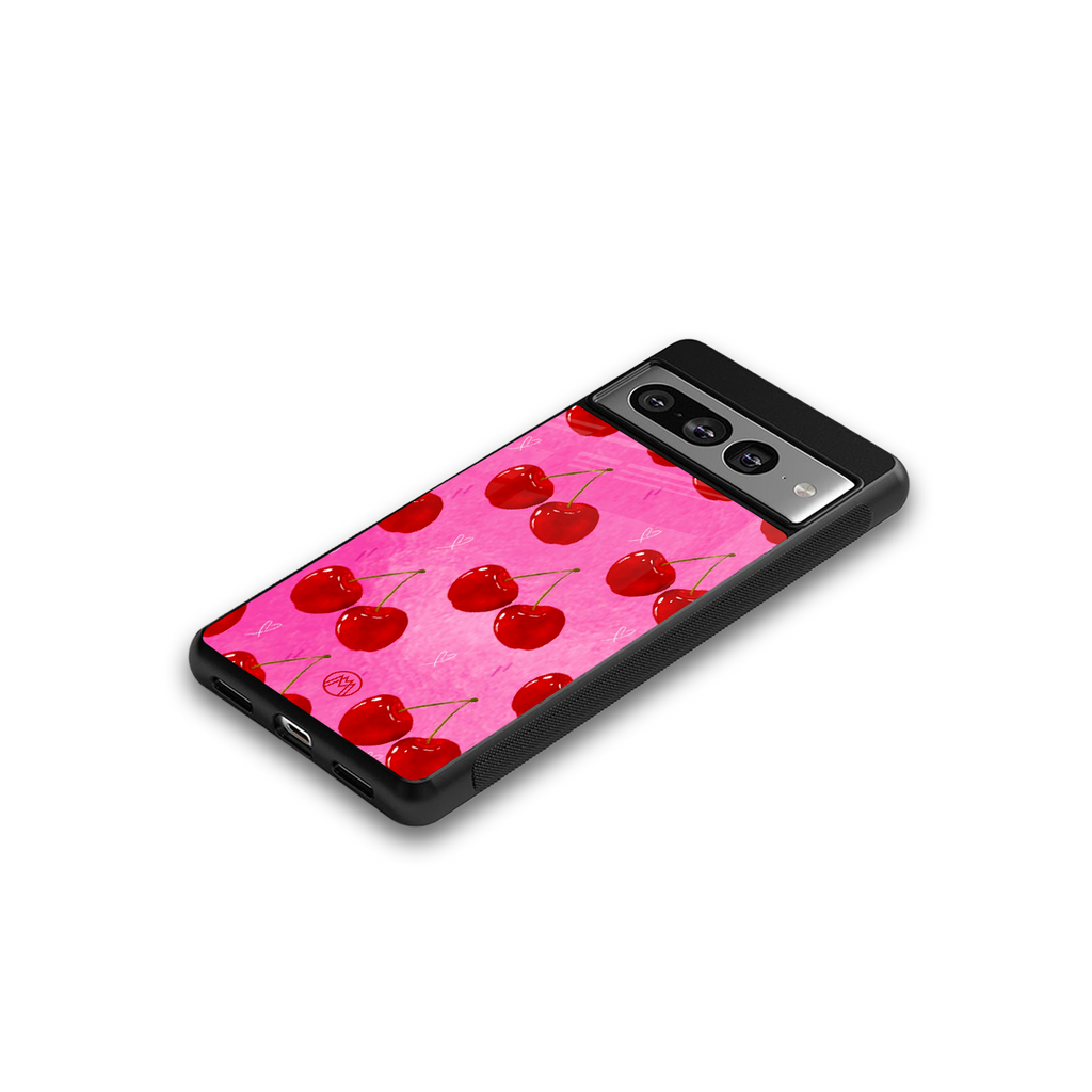 berry blush back phone cover | glass case for google pixel 7 pro