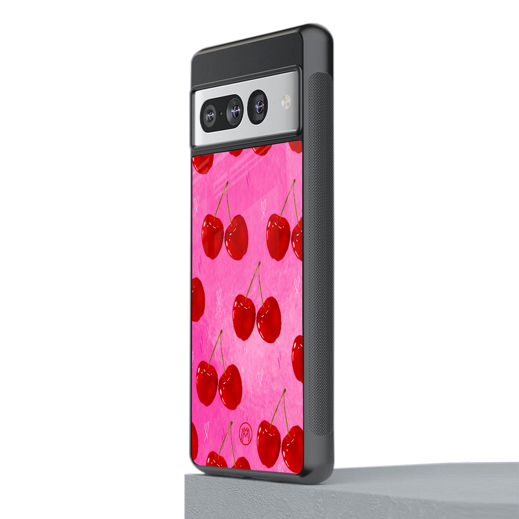 berry blush back phone cover | glass case for google pixel 7 pro