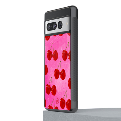 berry blush back phone cover | glass case for google pixel 7 pro