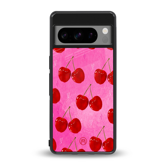 berry blush back phone cover | glass case for google pixel 8 pro