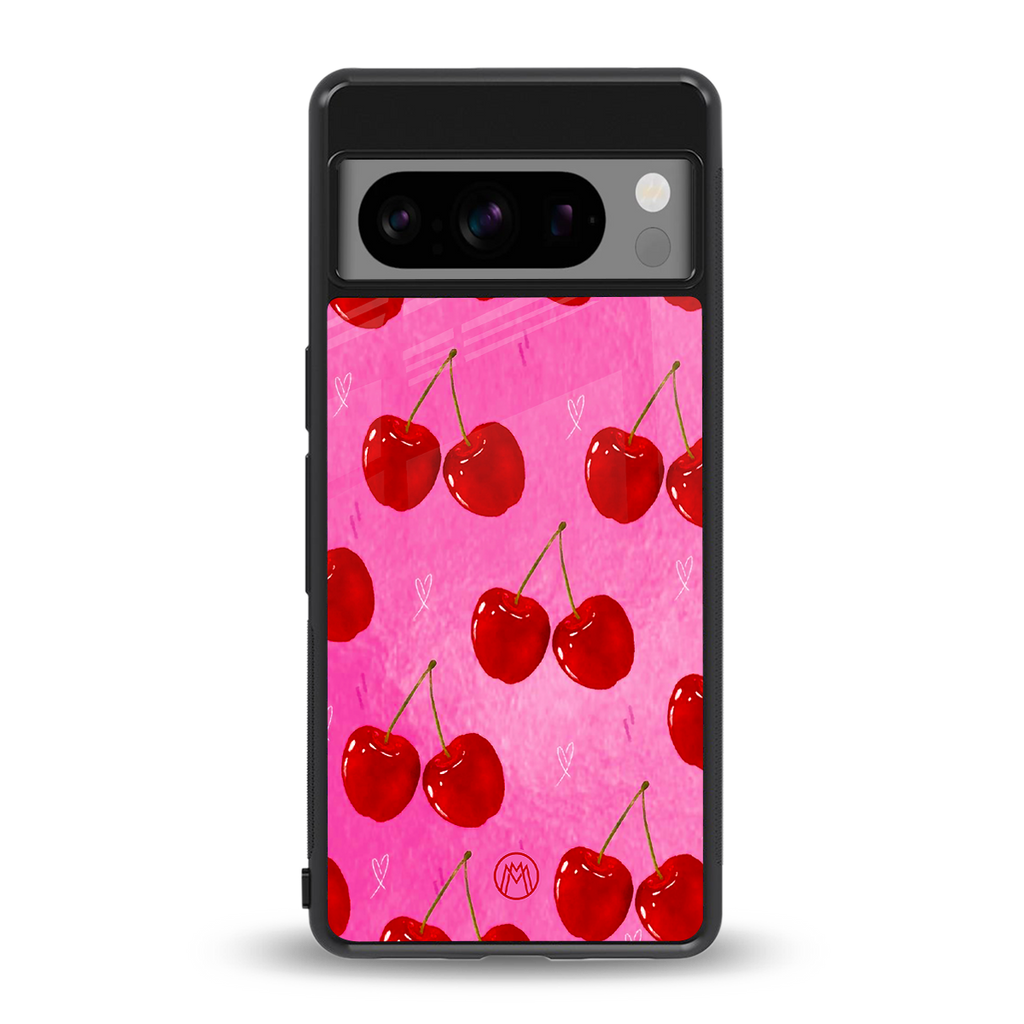 berry blush back phone cover | glass case for google pixel 8 pro