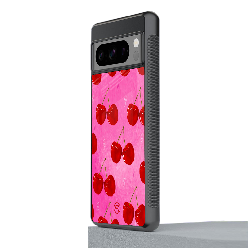 berry blush back phone cover | glass case for google pixel 8 pro