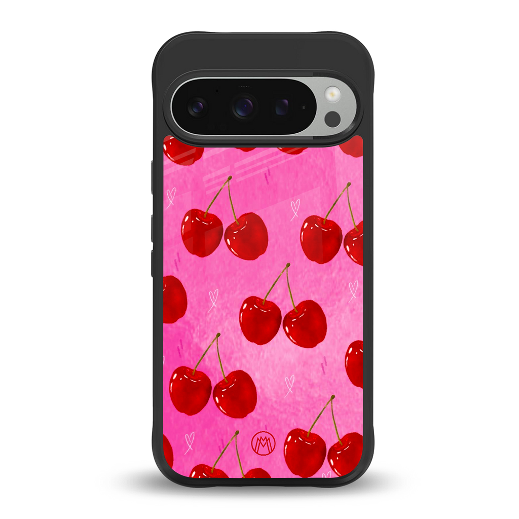 berry blush back phone cover | glass case for google pixel 9 pro