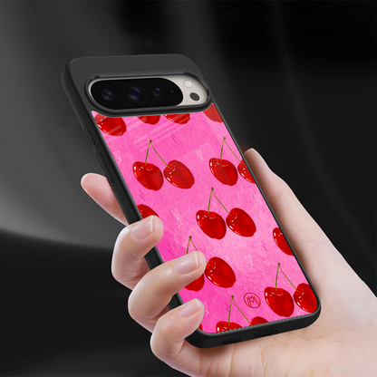 berry blush back phone cover | glass case for google pixel 9 pro