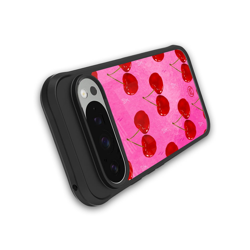 berry blush back phone cover | glass case for google pixel 9 pro