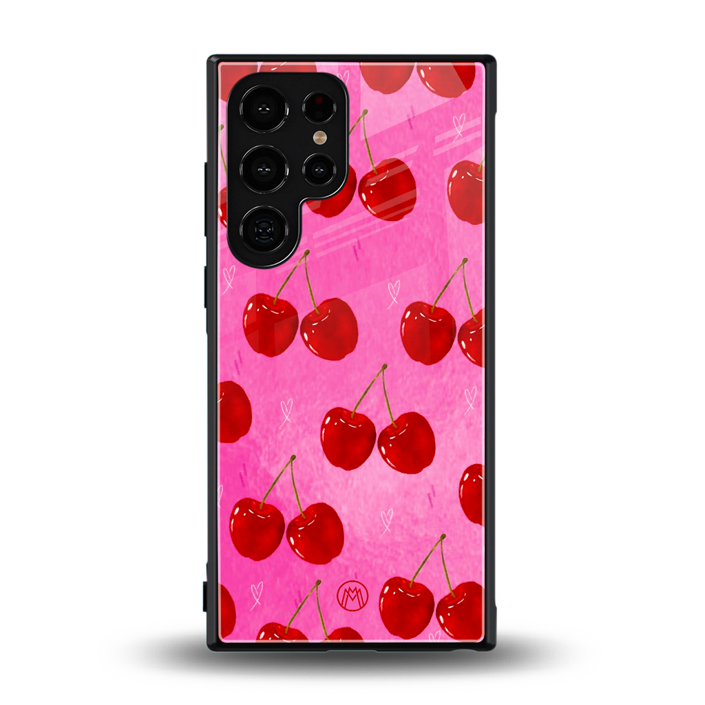 berry blush back phone cover | glass case for samsung galaxy s23 ultra