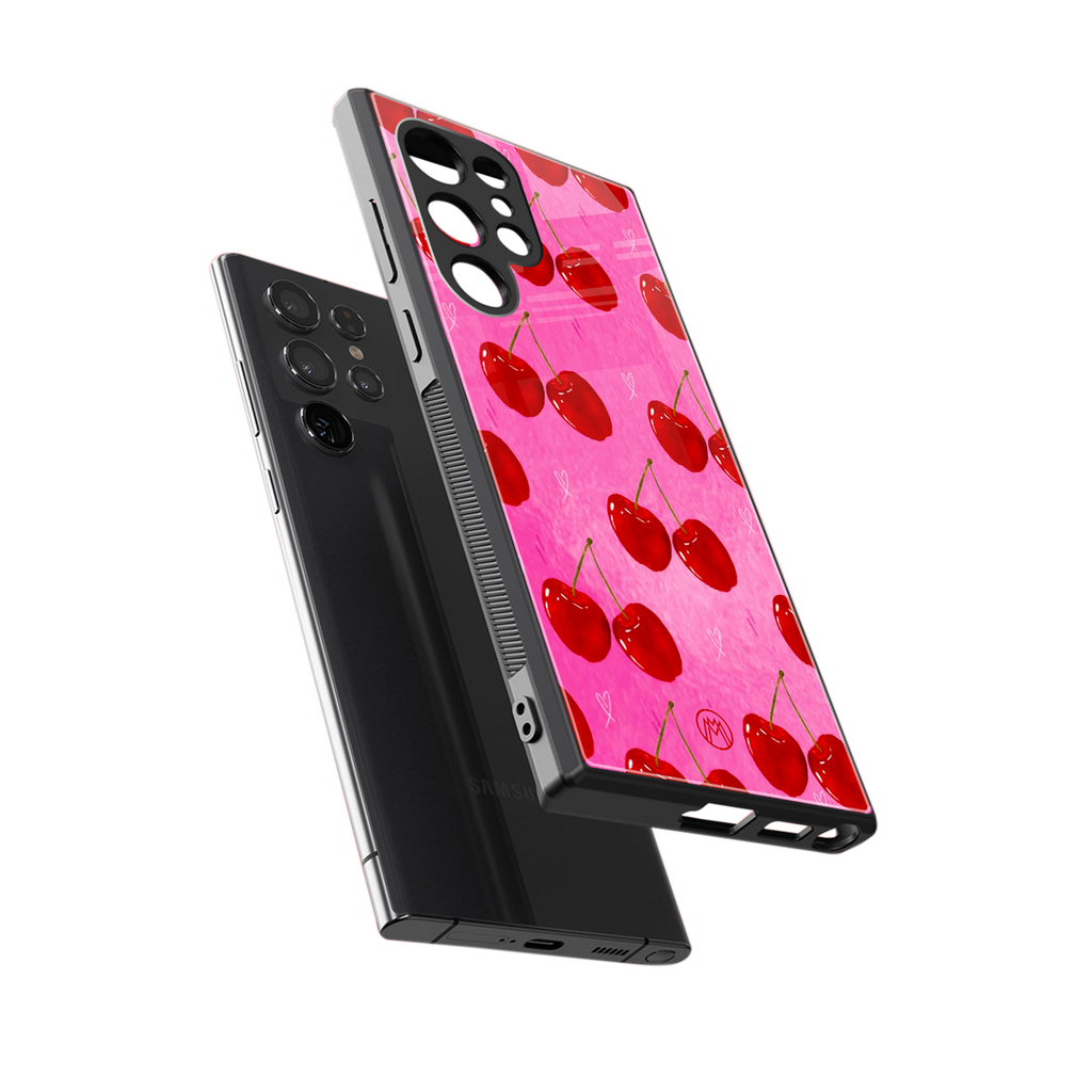 berry blush back phone cover | glass case for samsung galaxy s23 ultra