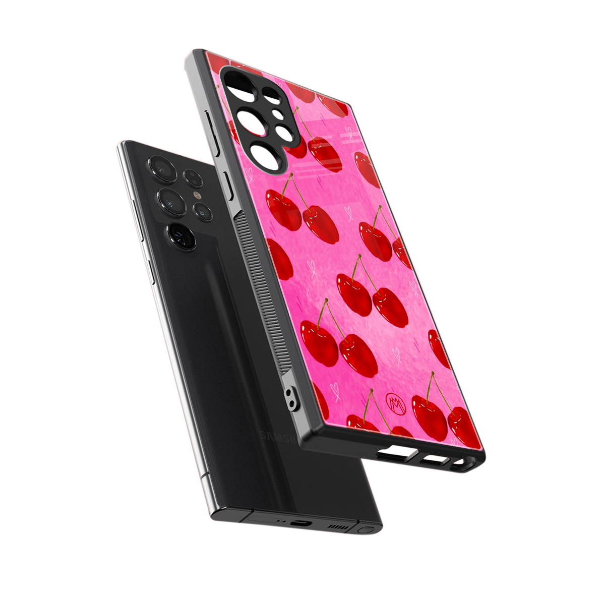berry blush back phone cover | glass case for samsung galaxy s23 ultra
