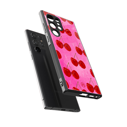 berry blush back phone cover | glass case for samsung galaxy s23 ultra