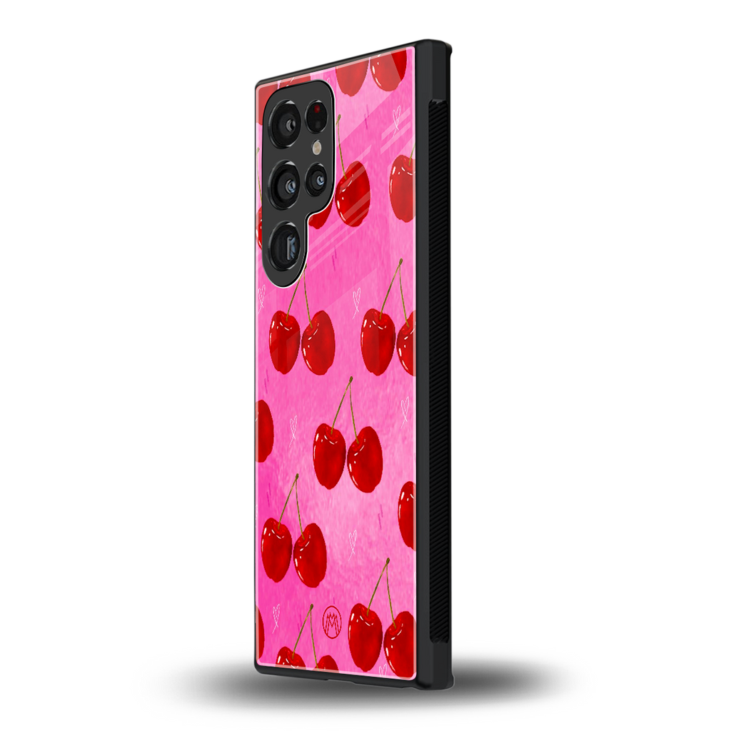 berry blush back phone cover | glass case for samsung galaxy s23 ultra