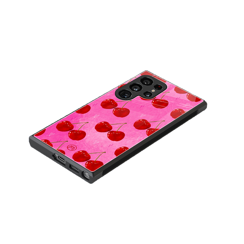 berry blush back phone cover | glass case for samsung galaxy s23 ultra