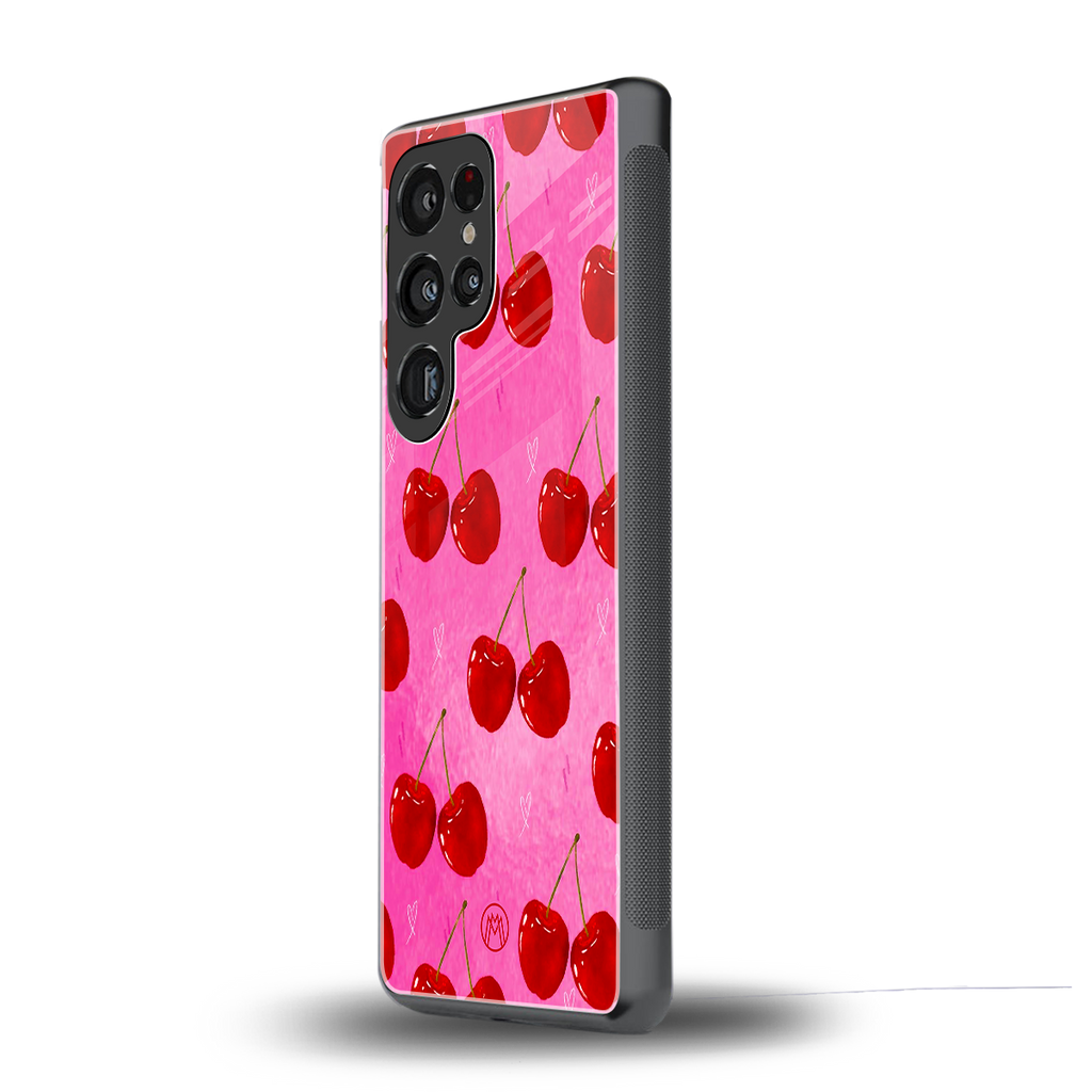 berry blush back phone cover | glass case for samsung galaxy s25 ultra