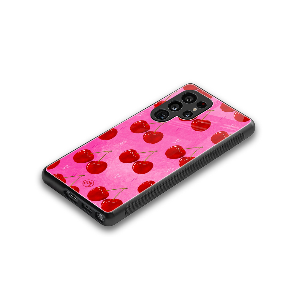 berry blush back phone cover | glass case for samsung galaxy s25 ultra
