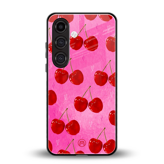 berry blush back phone cover | glass case for samsung galaxy s24 fe