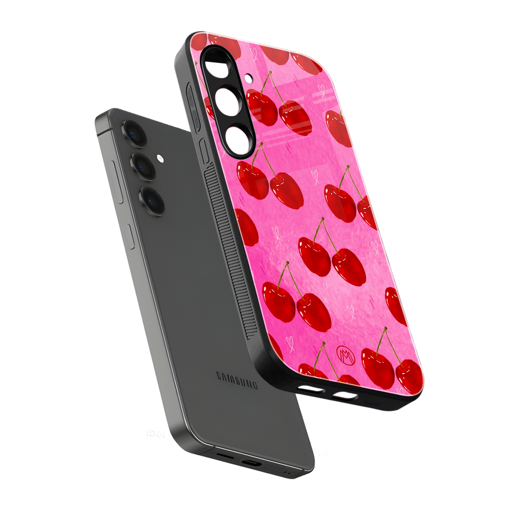 berry blush back phone cover | glass case for samsung galaxy s24 plus