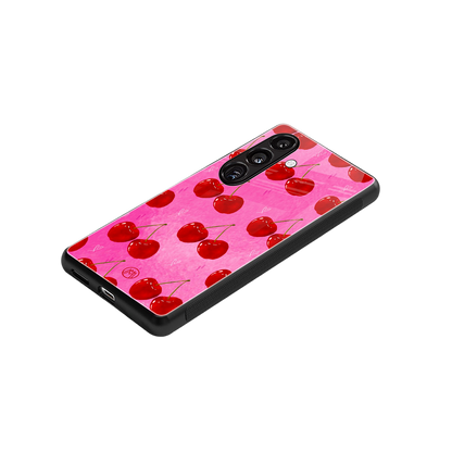 berry blush back phone cover | glass case for samsung galaxy s24 fe