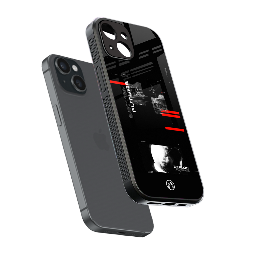 better future dark aesthetic back phone cover | glass case for iphone 13 mini