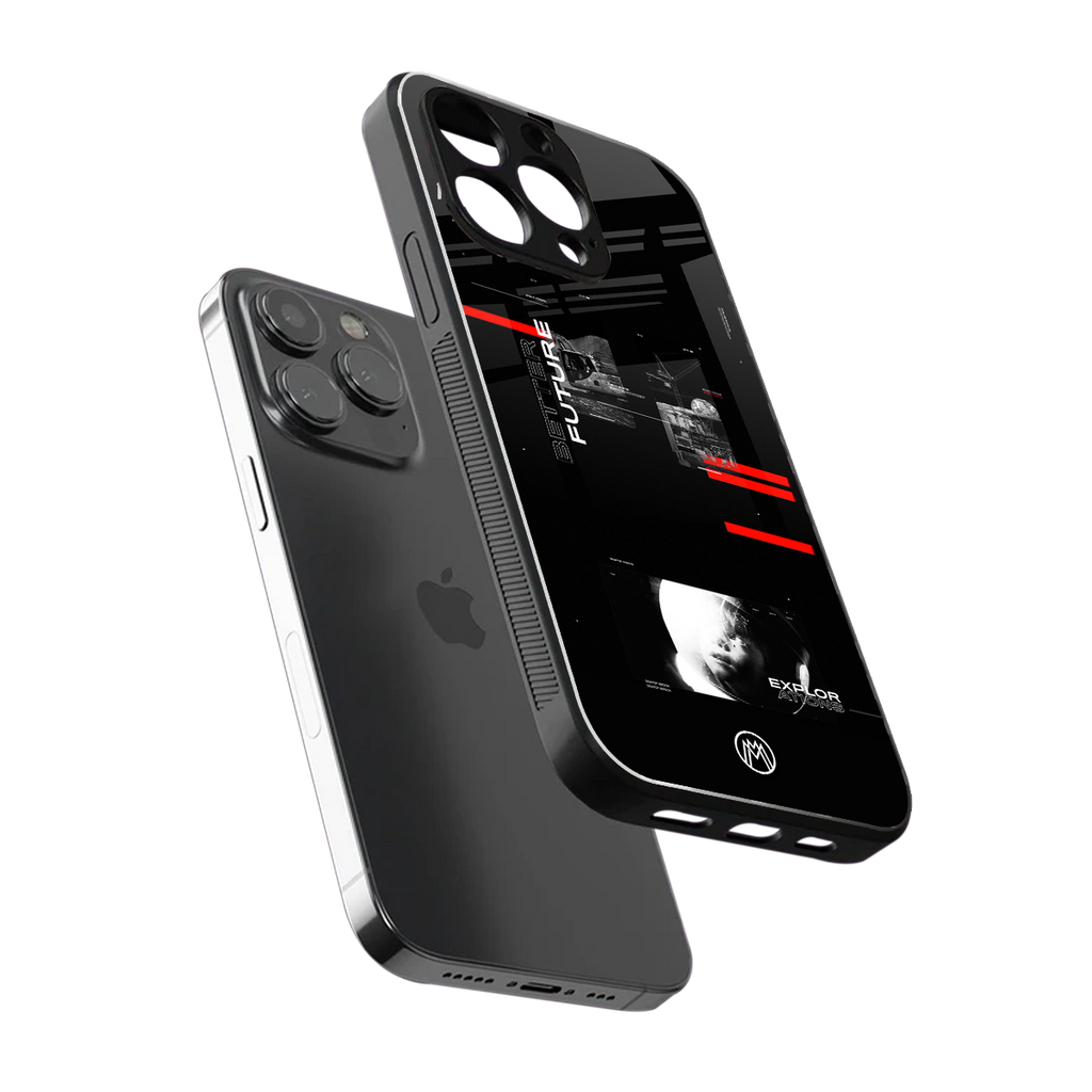 better future dark aesthetic back phone cover | glass case for iphone 13 pro max