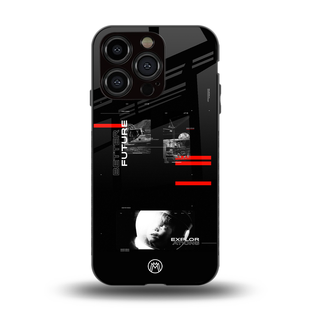 better future dark aesthetic back phone cover | glass case for iphone 13 pro