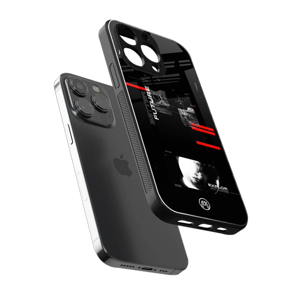 better future dark aesthetic back phone cover | glass case for iphone 13 pro