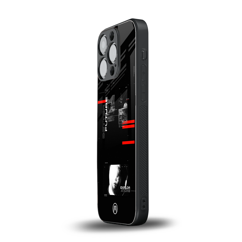 better future dark aesthetic back phone cover | glass case for iphone 13 pro