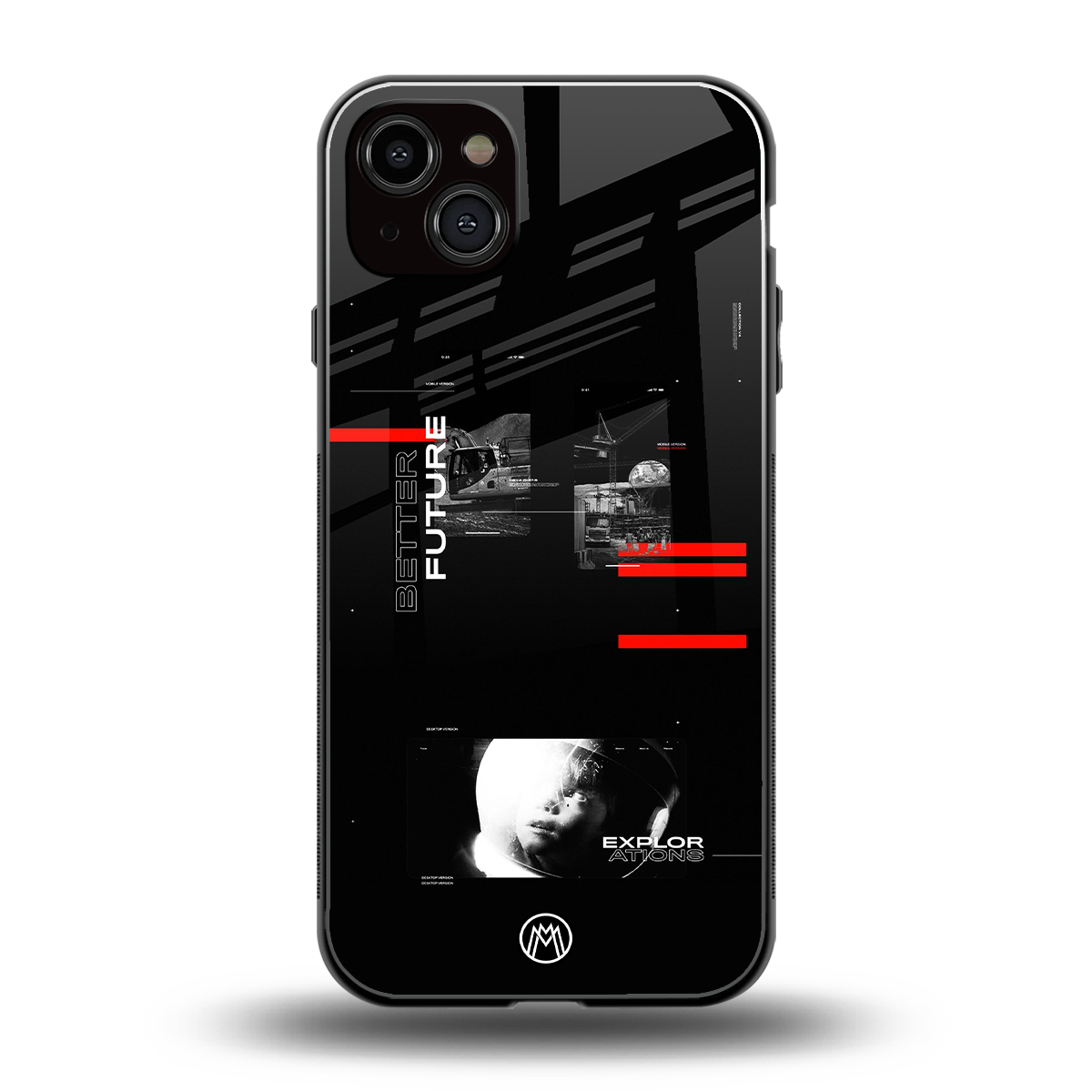 better future dark aesthetic back phone cover | glass case for iphone 15 plus