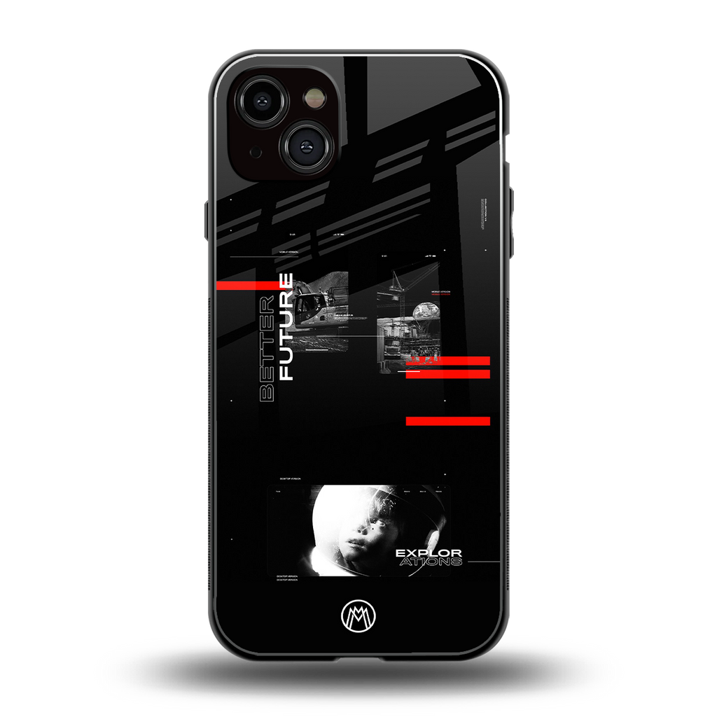 better future dark aesthetic back phone cover | glass case for iphone 14 plus