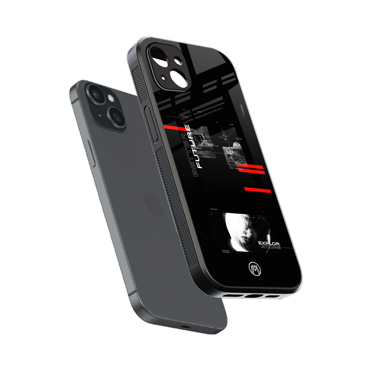 better future dark aesthetic back phone cover | glass case for iphone 15 plus