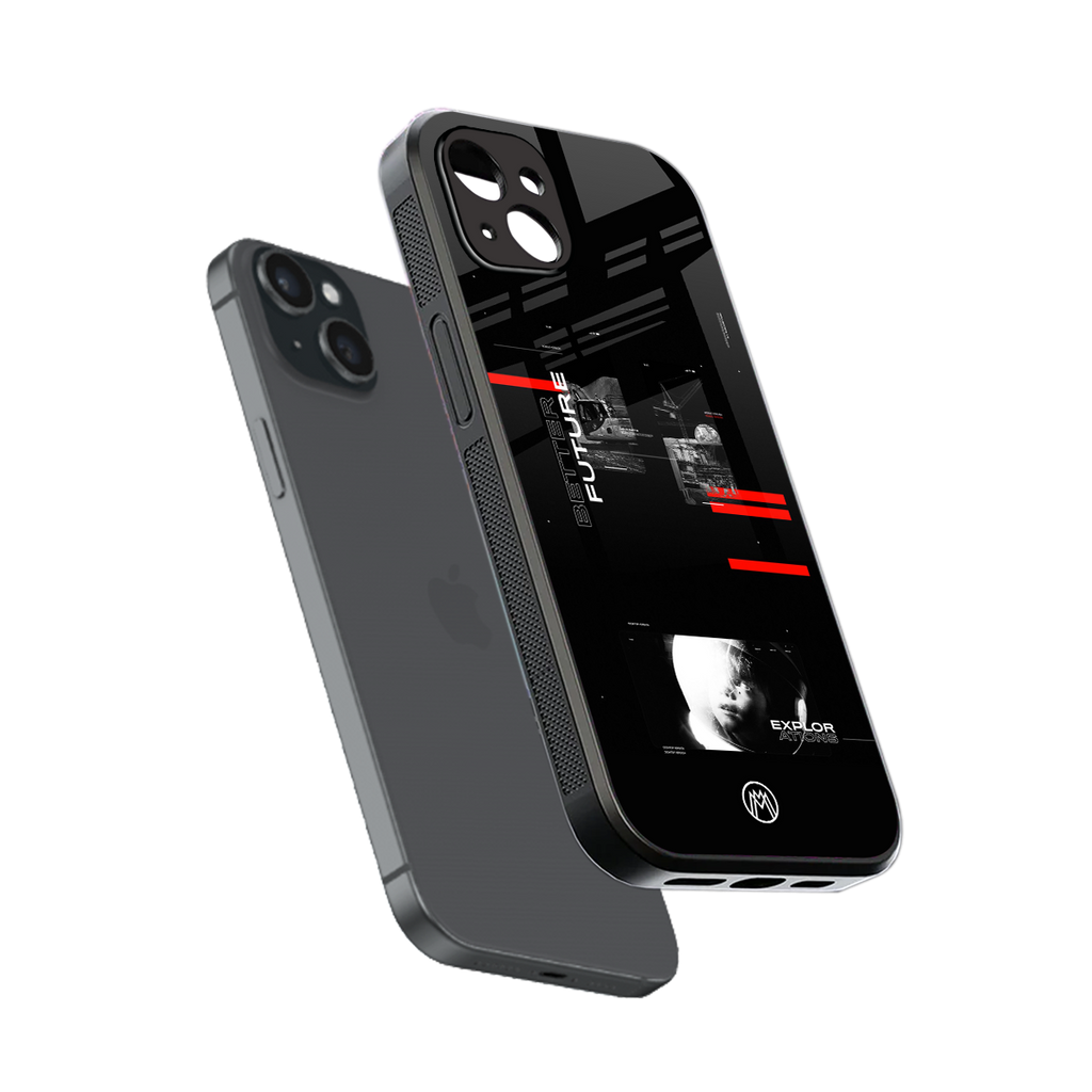 better future dark aesthetic back phone cover | glass case for iphone 14 plus