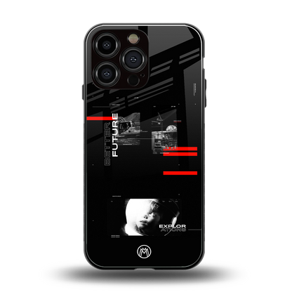 better future dark aesthetic back phone cover | glass case for iphone 14 pro max