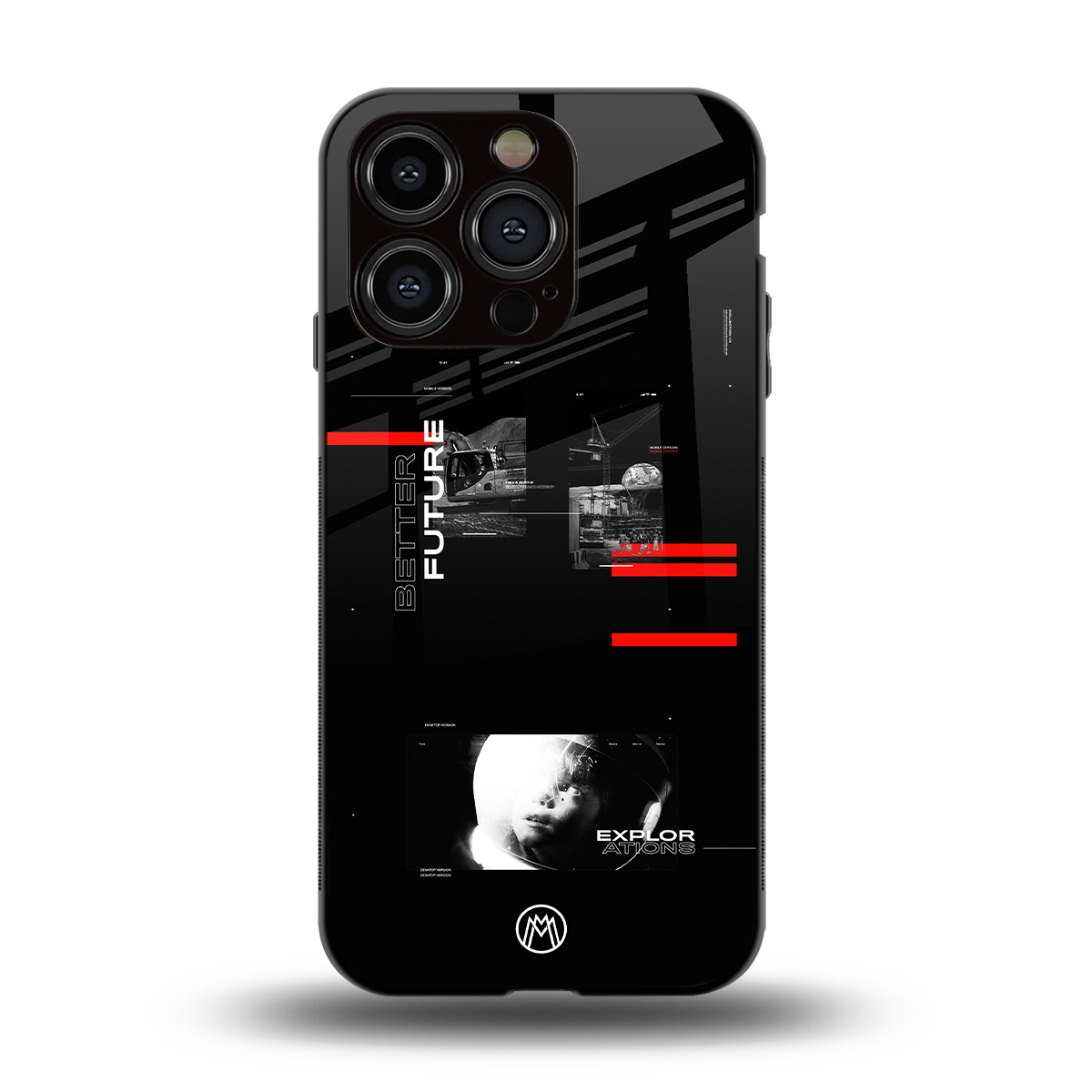 better future dark aesthetic back phone cover | glass case for iphone 15 pro