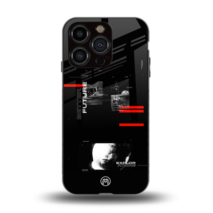 better future dark aesthetic back phone cover | glass case for iphone 15 pro